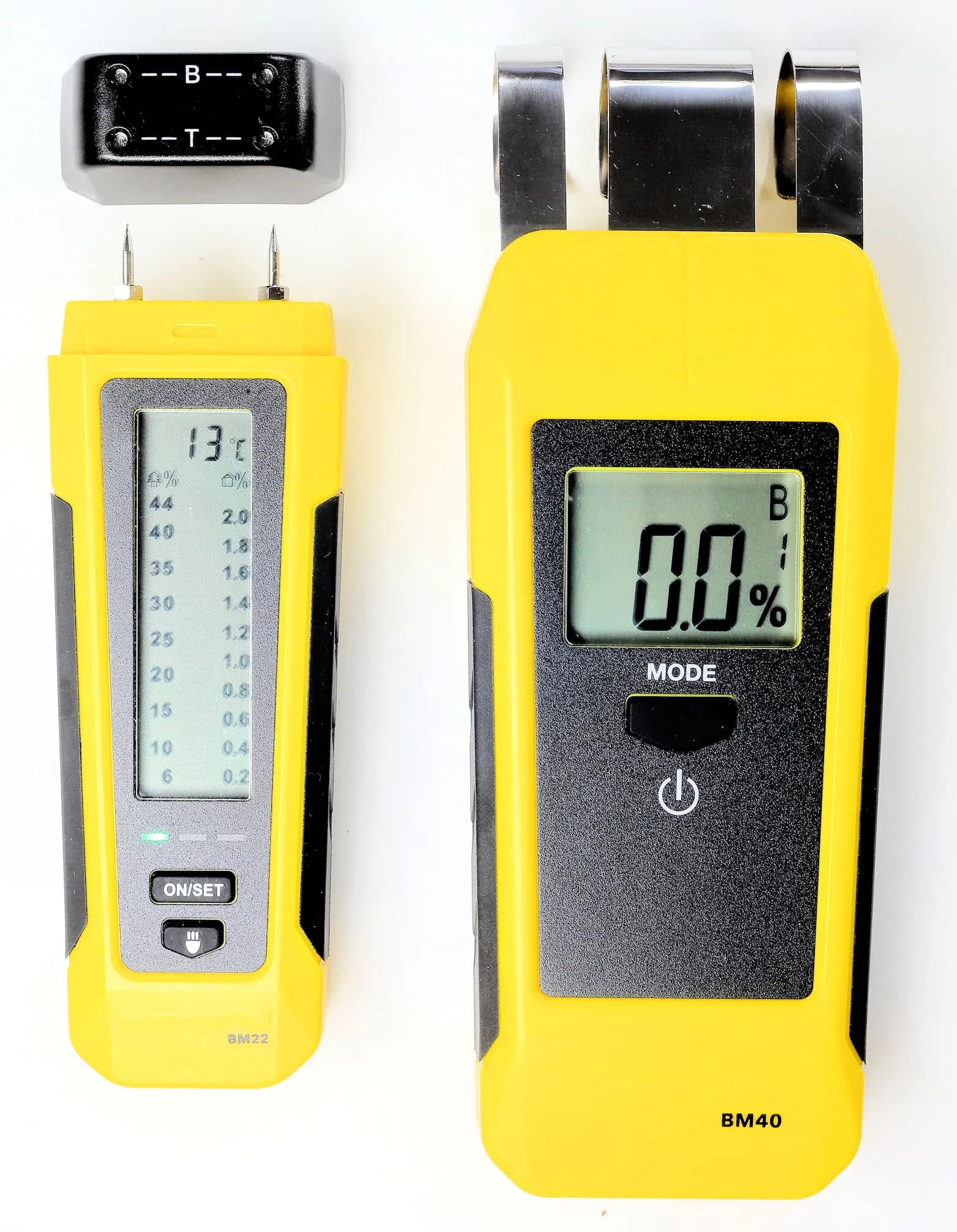 Pin and scan moisture meters used for an inspection. Shown on area, cost, and FAQ pages for Rochester, NY.